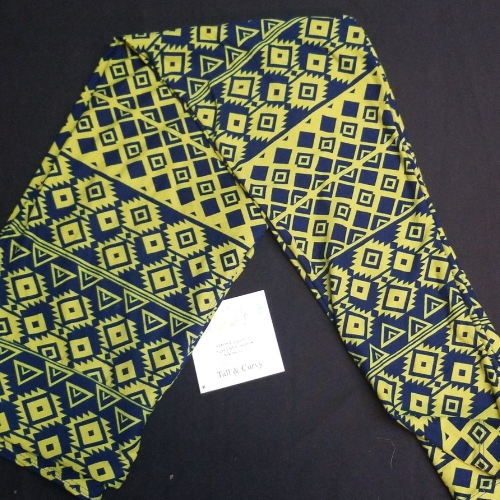 Lime and Navy Lularoe TC leggings NWT